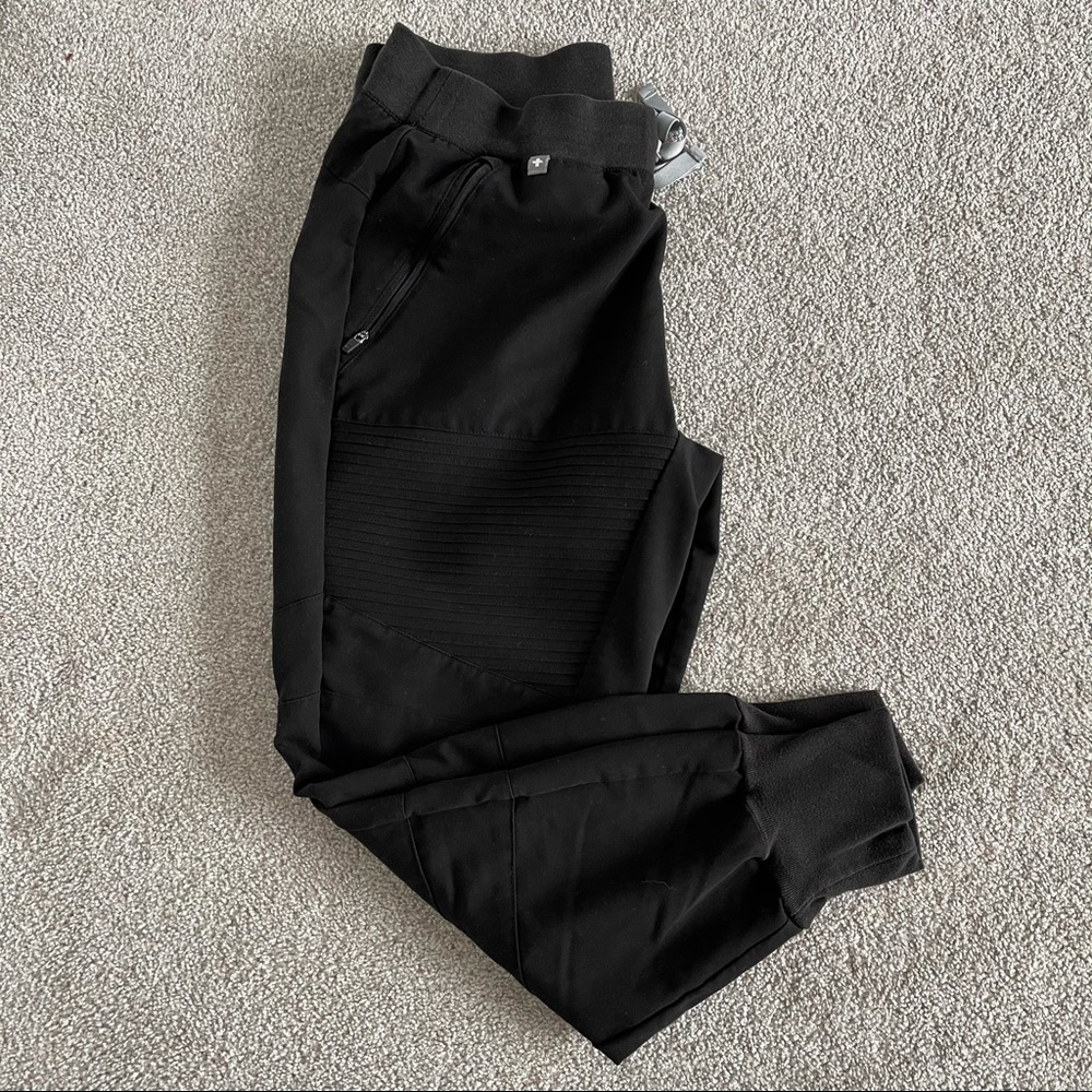 RARE Figs Esteli Moto Scrub Jogger Pants Black Med